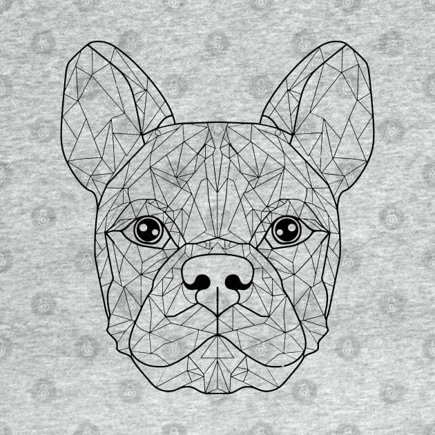 French Bulldog Essence: Geometric Line Art Interpretation by AmandaOlsenDesigns